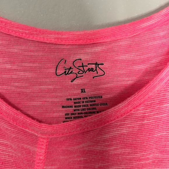 City Streets Women's Pink Cold Shoulder Top, Size XL - Picture 3 of 4